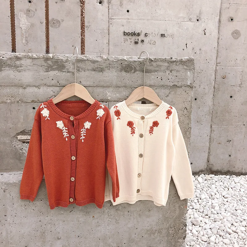 

Детский свитер, Новинка весна-осень 2021, свитер, Детский милый кардиган с вышивкой, детский шерстяной кардиган с длинными рукавами, вязаная к...