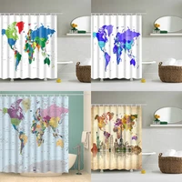 world map pattern shower curtain printed bath single printing waterproof for bathroom decor world map cortina de bano 200x180cm