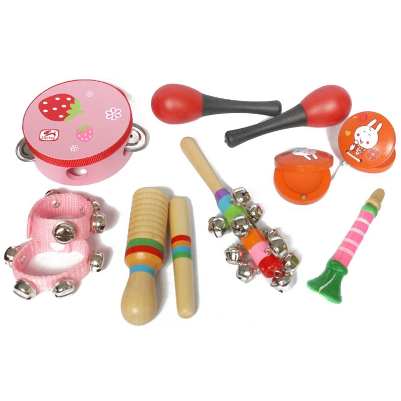 

10PCS Beginner Musical Instruments Percussion Musical Toys Set Children Rhythm Cultivation Early Educational Toys