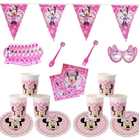minnie mouse theme baby bath birthday party supplies cup plate napkin kids girl party decoration disposable tableware dinner set