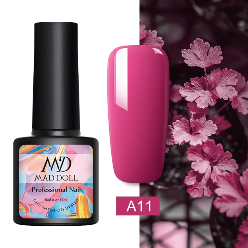 A11 MAD DOLL 8 мл Гель-лак для ногтей с эффектом «кошачий глаз» Магнитный впитывающий УФ гель-Лаки звездное небо нефритовый эффект лак черная основа необходимый маникюр декор - Цвет: A11