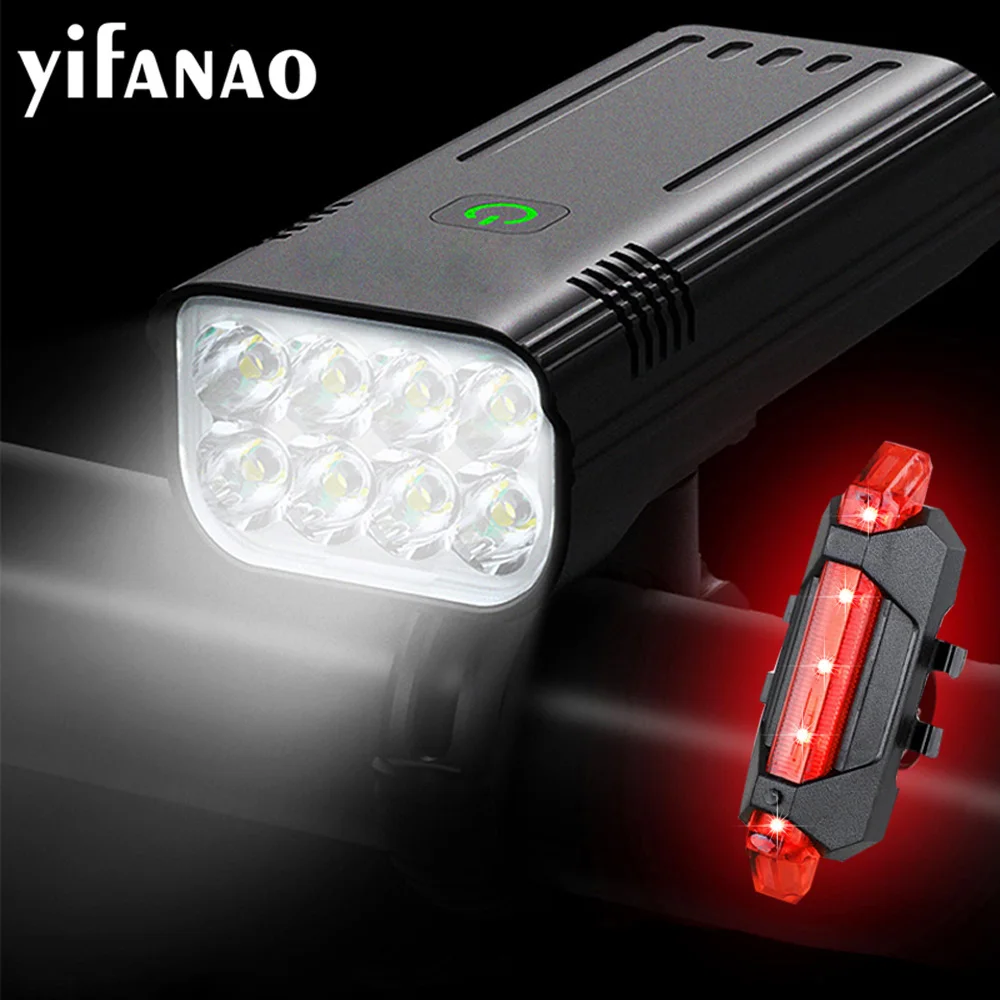 

Ultra Bright 5 Modes Bike Flashlights 10000mAH 6000LM USB Rechargeable Bike Light Powerful Bicycle Headlight and Back Taillight