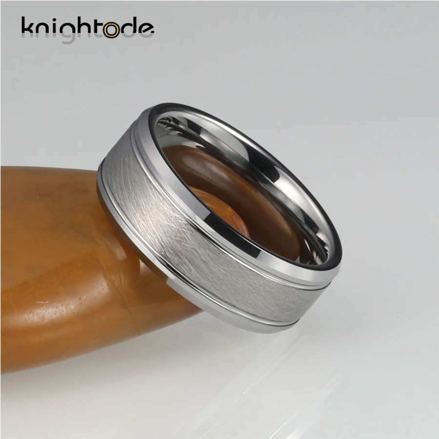 8 мм серебристо вольфрамовые карбидные кольца для мужчин обручальное кольцо