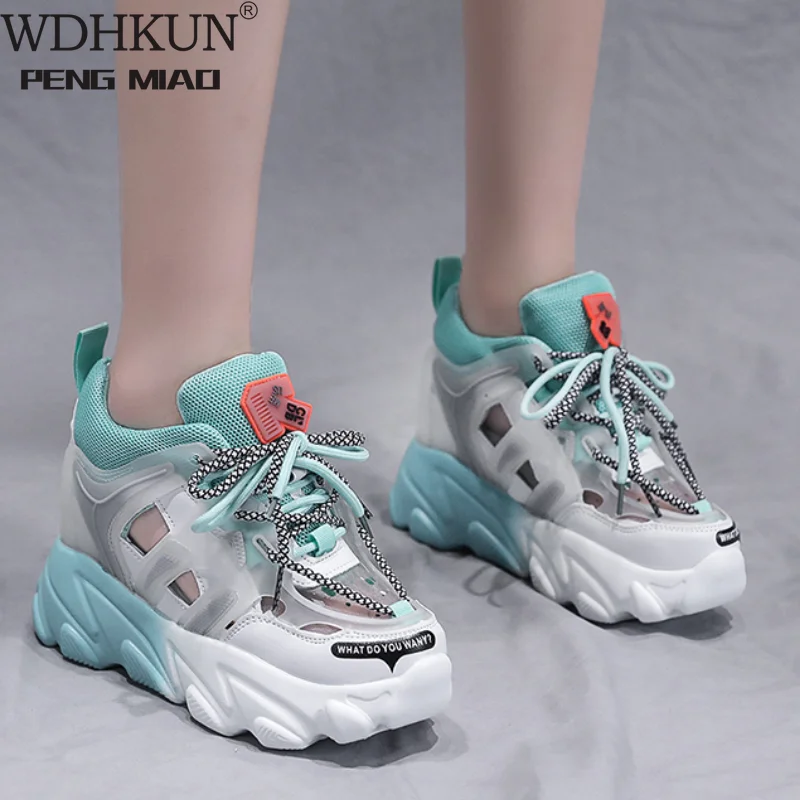 

Сандалии женские на платформе 9 см, повседневная обувь на толстой подошве, удобные босоножки с вырезами, кроссовки для отдыха, лето 2021