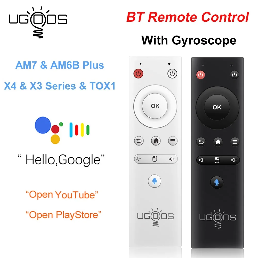 Original Ugoos BT Voice Remote Control for Ugoos AM7 AM6B Plus X4 Pro X4 Cube TOX1 X3 Pro Android TV Set Top Box Voice Remote