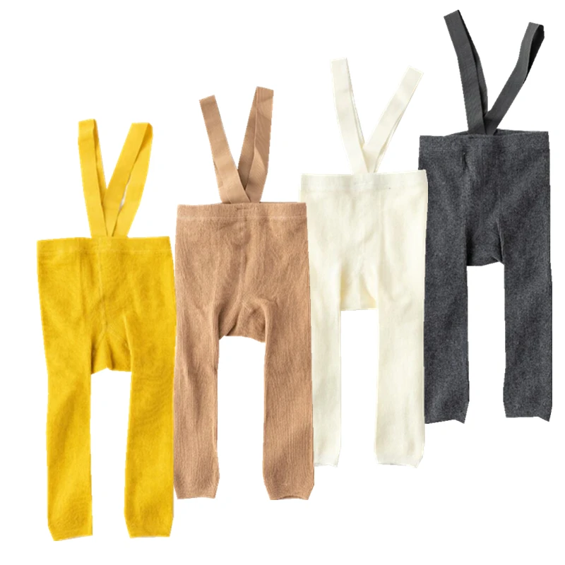 Леггинсы для маленьких мальчиков и девочек хлопковые брюки с поясом высокой