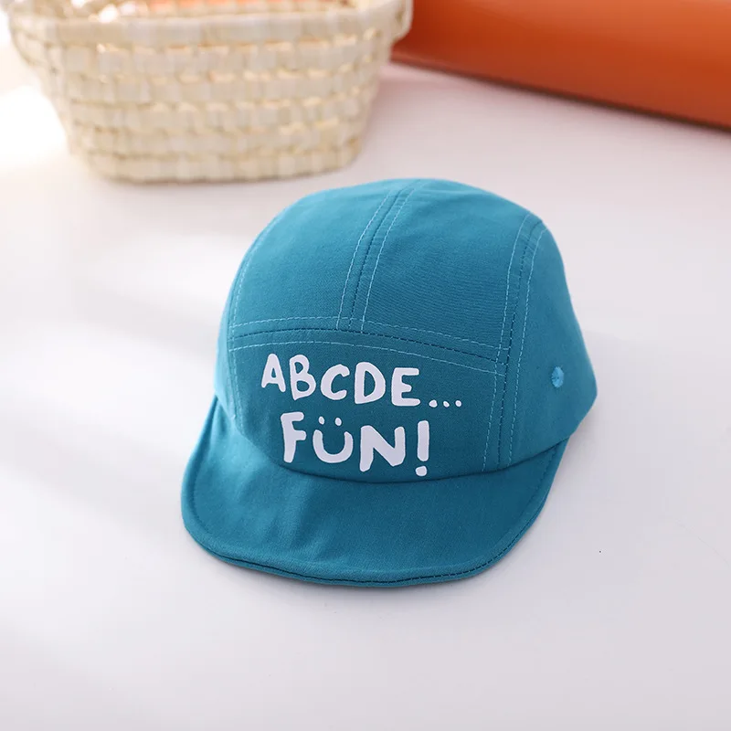 

2021 Spring Toddler Baby Hat Letter Print Children All Match Fahsion Hat Shade Soft Along Duck Tongue Cap Infant Boys and Girls