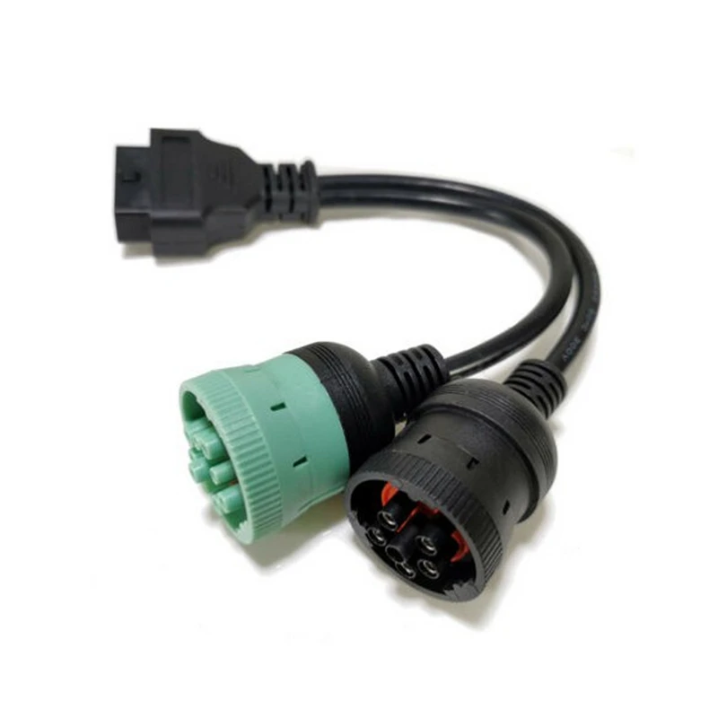 

6 Pin J1708 + 9 Pin J1939 to 16 Pin OBD2 OBD-II Adapter Cable Heavy Duty Truck