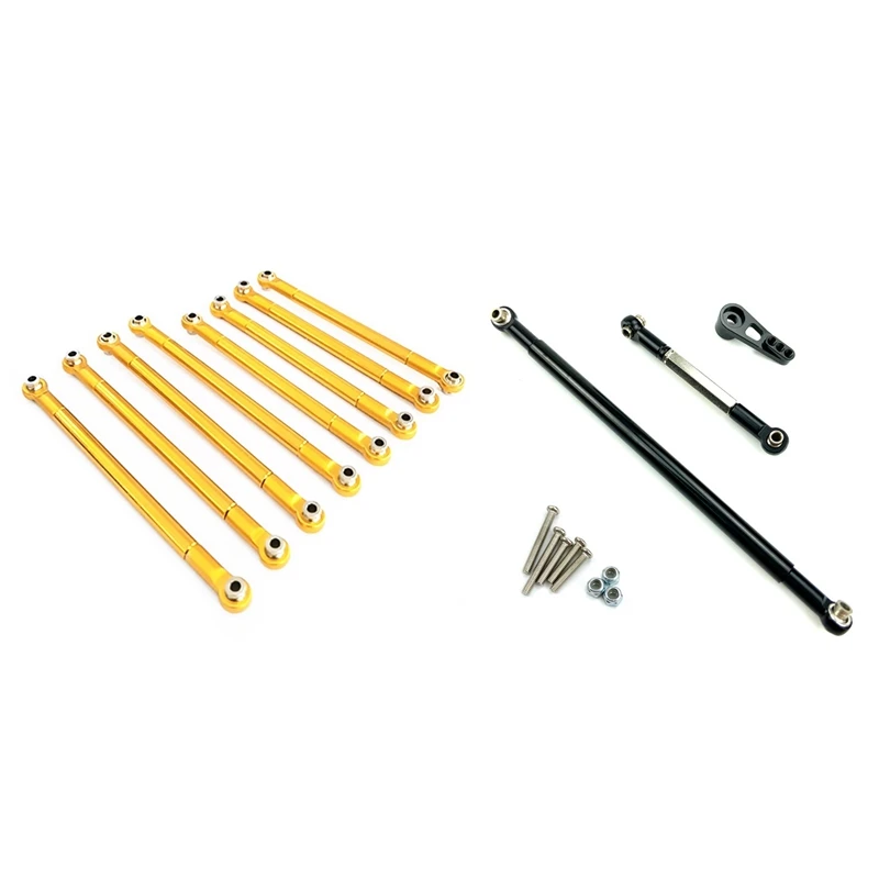 

for MN86S MN86 MN86KS 8PCS Metal Pull Rod Link Rod Linkage,Yellow & 1set Metal Steering Pull Rod Servo Link Rod,Black