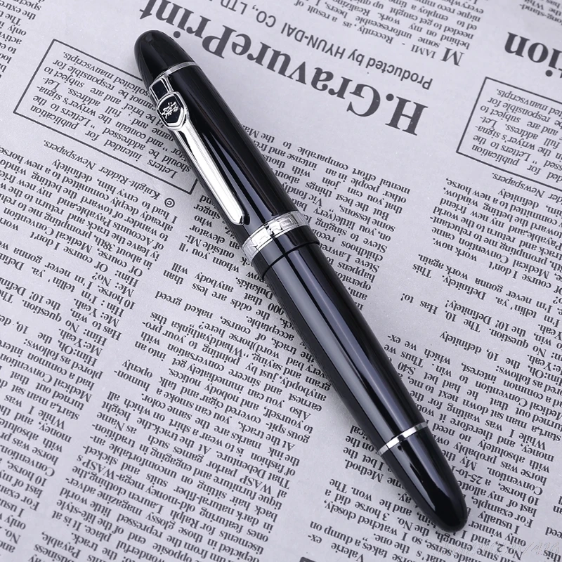 

159 Black And Silver M Nib Fountain Pen Thick O02 20 Dropshipping