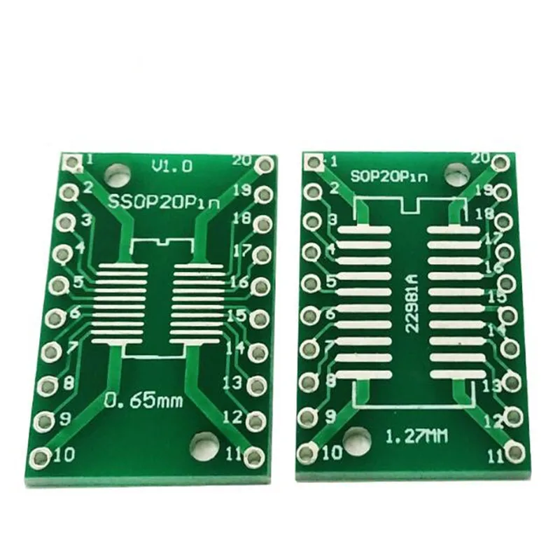 

100PCS TSSOP20 SSOP20 SOP-20 SOP20 to DIP20 PCB Transfer Board DIP Pin Board Pitch Adapter