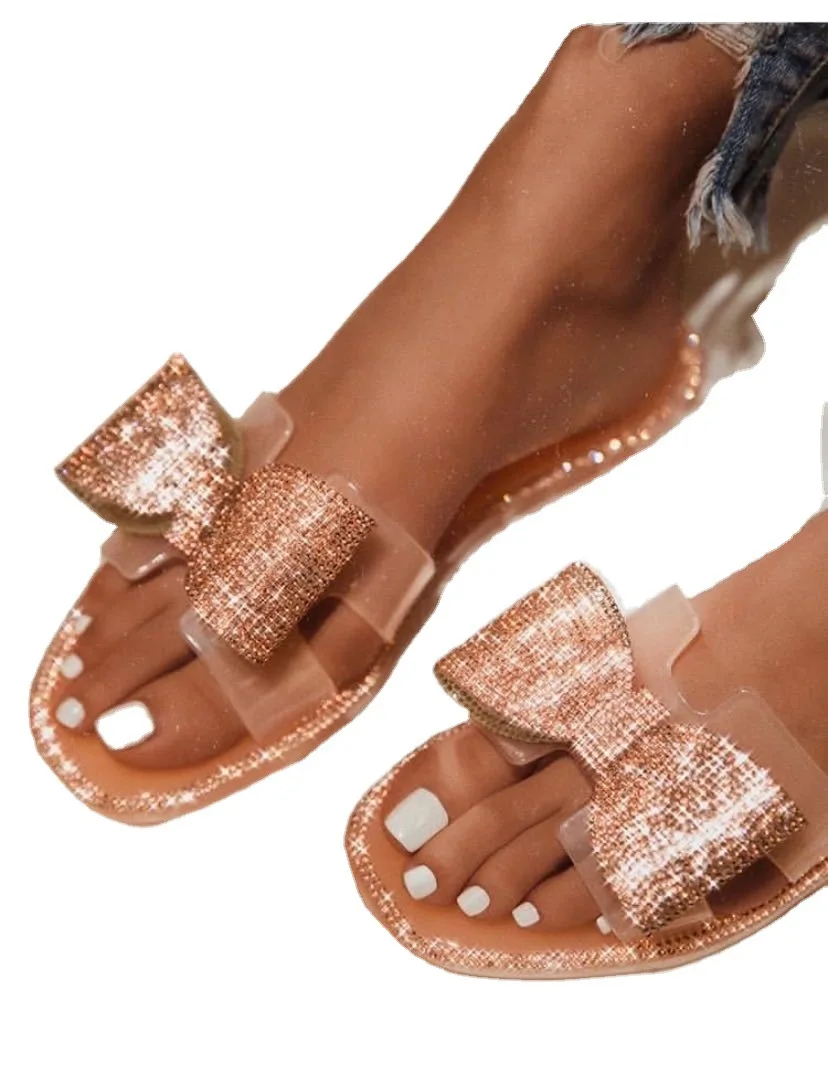 

Lager Size 42 Summer Sandal Women Explosion Diamond Jelly Shoes Female Sandals Fashion Transparent Shoes Flat Beach Sandal