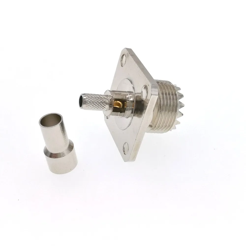 10 шт. UHF SO239 PL259 гнездовой обжимной соединитель RF для кабеля RG58 LMR195 RG142 RG400|connector