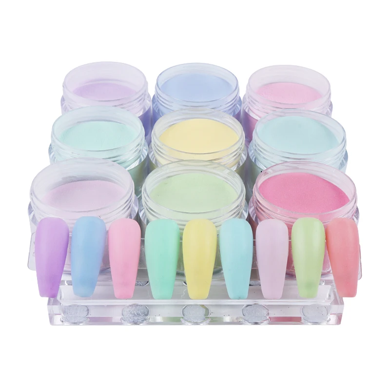 9 коробок/набор светильник цветной акриловый порошок набор макарон резьба