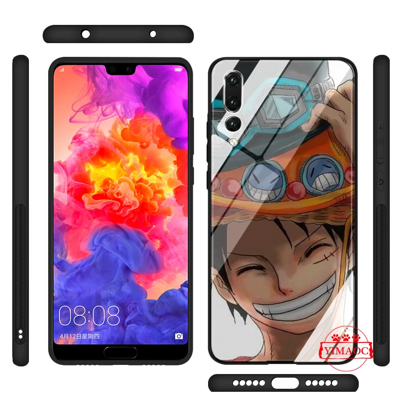 YIMAOC японский аниме коллаж цельный Луффи стеклянный чехол для Huawei P10 Lite P20 Pro P30 P Smart