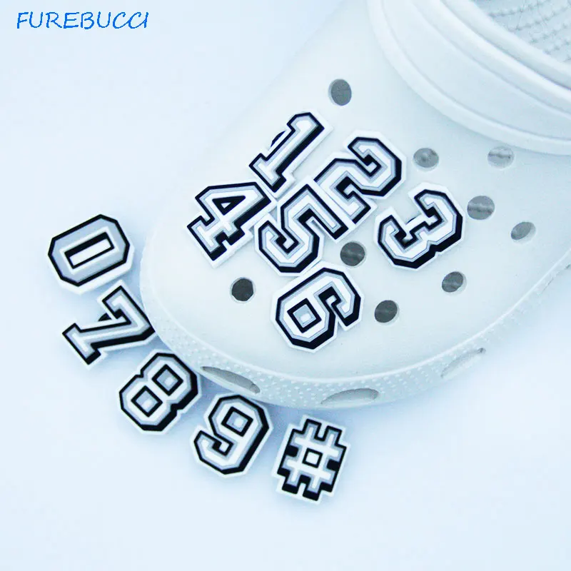 

High Quality 1pc Shoes Charm Buckles Accessories DIY PVC Croc JIBZ Garden Shoe number Decoration Kids Xmas Gifts