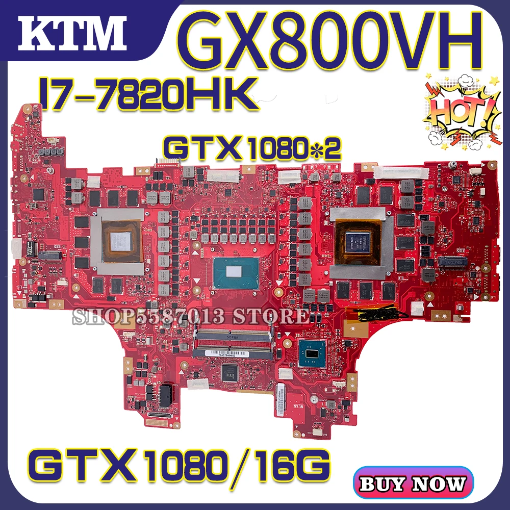 Ноутбук KEFU GX800 для ASUS ROG GX800V GX800VHK GX800VK, материнская плата ноутбука, протестированная материнская плата OK I7-7820HK CPU GTX1080/16G