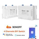 Умный Wi-Fi переключатель SONOFF 4CH R3 PROR3, сделай сам, 4-канальный, Din-рейка, монтажная поддержка, eWelink App, работает с Alexa Google Home