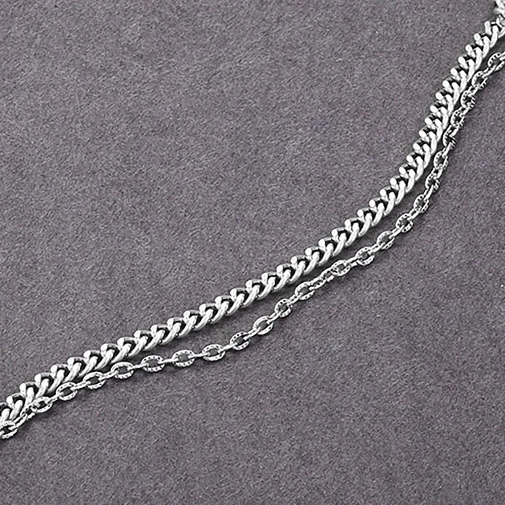 

Vintage Double Layer Smiley Pendants Necklaces for Women Statement 925 Sterling Silver Necklace Fine Jewelry Dog Tag Necklace