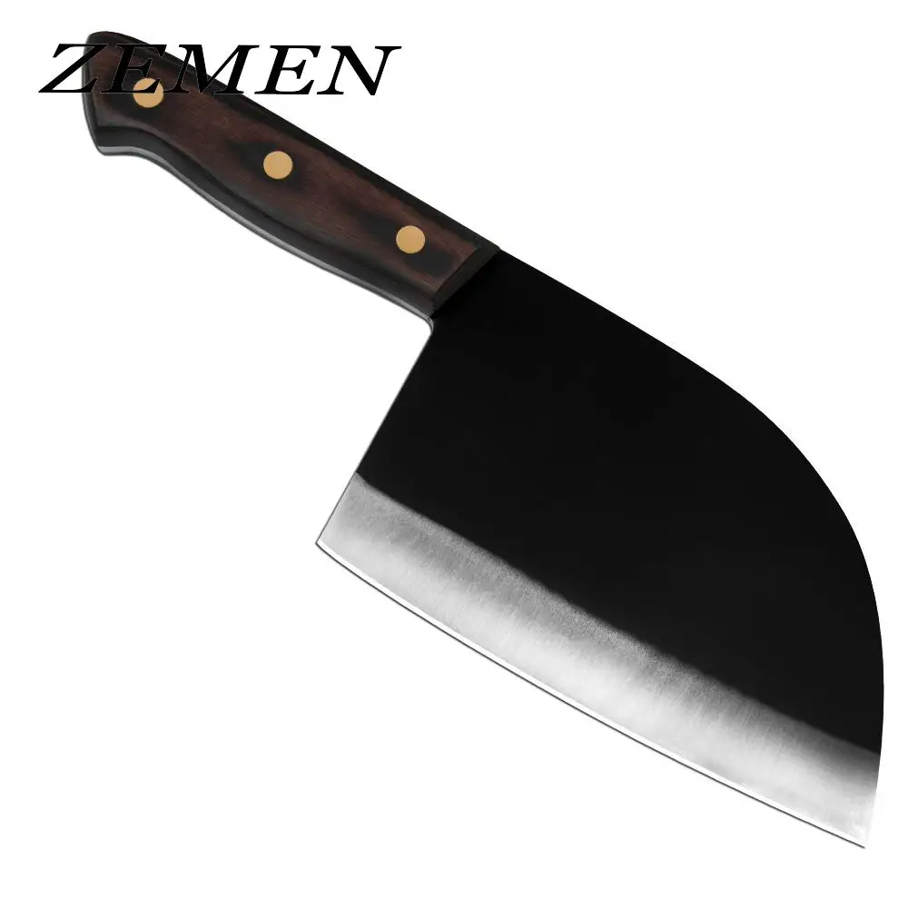 

Butcher Knife 7 Inch 3Cr13 Stainless Steel Kitchen Knife Deep Brown Color Wooden Handle Handle Chef's Knife for Cutting Meat