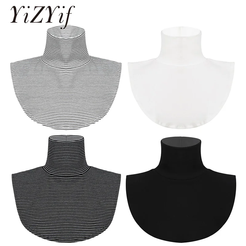 Свитер с искусственным воротником рубашка топ съемный воротник блузка водолазка