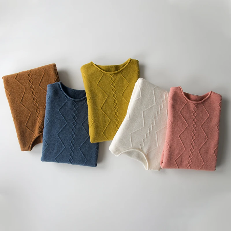 GCAROL New Women O Neck Curled Rhombic Sweater Fall Winter 30% Wool Cashmere Thick Jumper Stretch Warm OL Knitted Pullover S-3XL