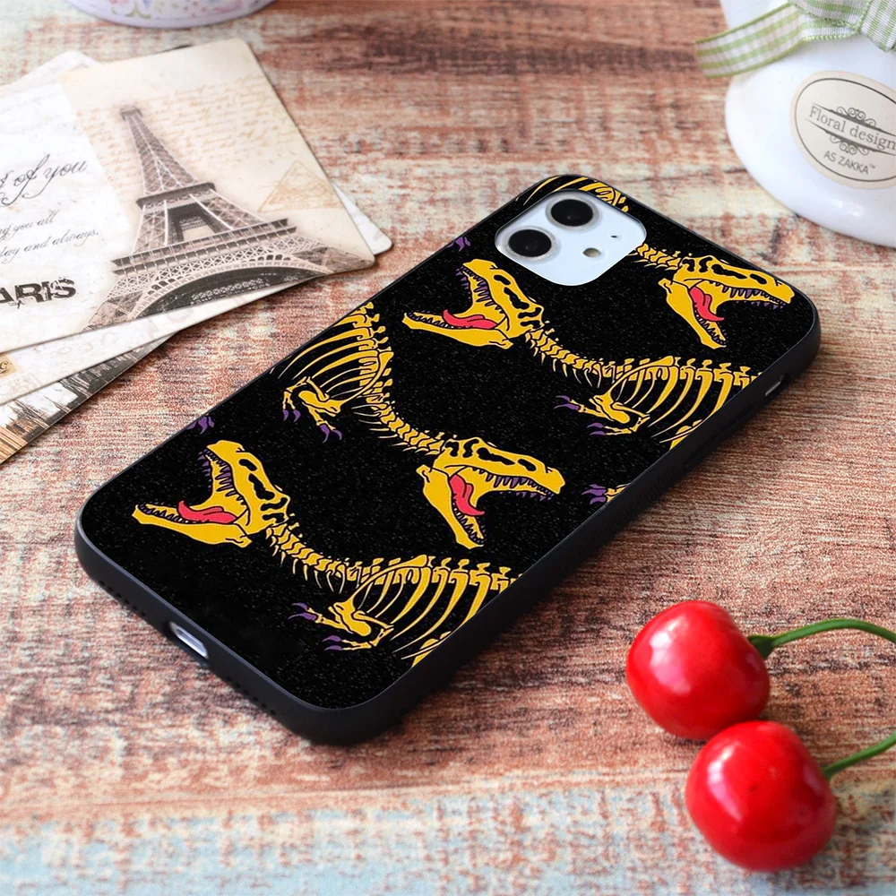 

For iPhone Dinosaur skeleton Soft TPU Border Apple iPhone Case