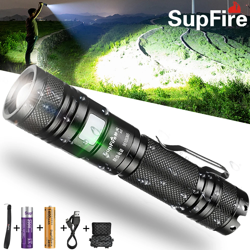Supfire светодиодный фонарик с зумом для спорта на открытом воздухе велосипеда