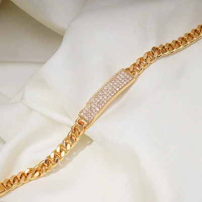 Chain length 18.5cm 24 различных стиля, браслет, звенья цепи, браслеты для женщин и мужчин, кристалл, циркон, позолота, Теннисный Браслет, модное ювелирное изделие - Окраска металла: Chain length 18.5cm