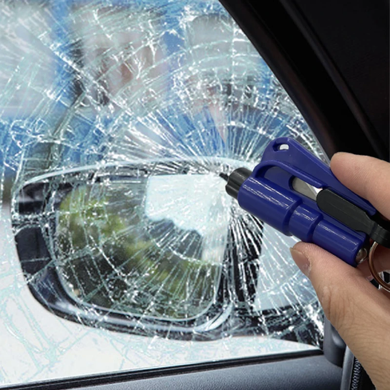 

Portable Car Safety Hammer Seat Belt Cutter Hammer Spring Type Escape Hammer Window Breaker Hammer Punch Key Chain
