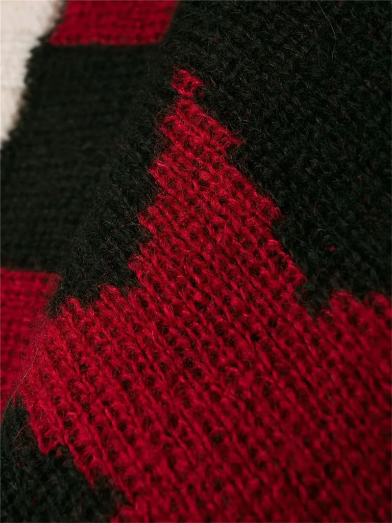 Женский вязаный свитер со звездами свободный трикотажный джемпер с длинным