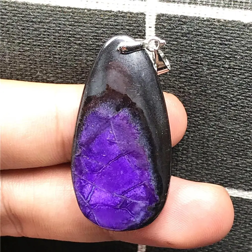 Top Natural Royal Purple Sugilite Pendant Jewelry For Women Lady Man Crystal 38x19x5mm Beads Silver South Africa Stone AAAAA | Украшения и