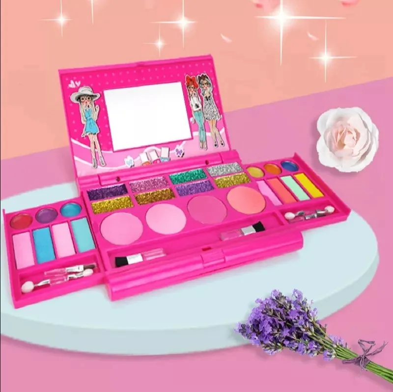 

Makeup Sets Children Teen Girls Princess Make Up Box Glitter Eye Shadow Lipstick Cosmetic Kit Gift Kids Safe Non Toxic Toy