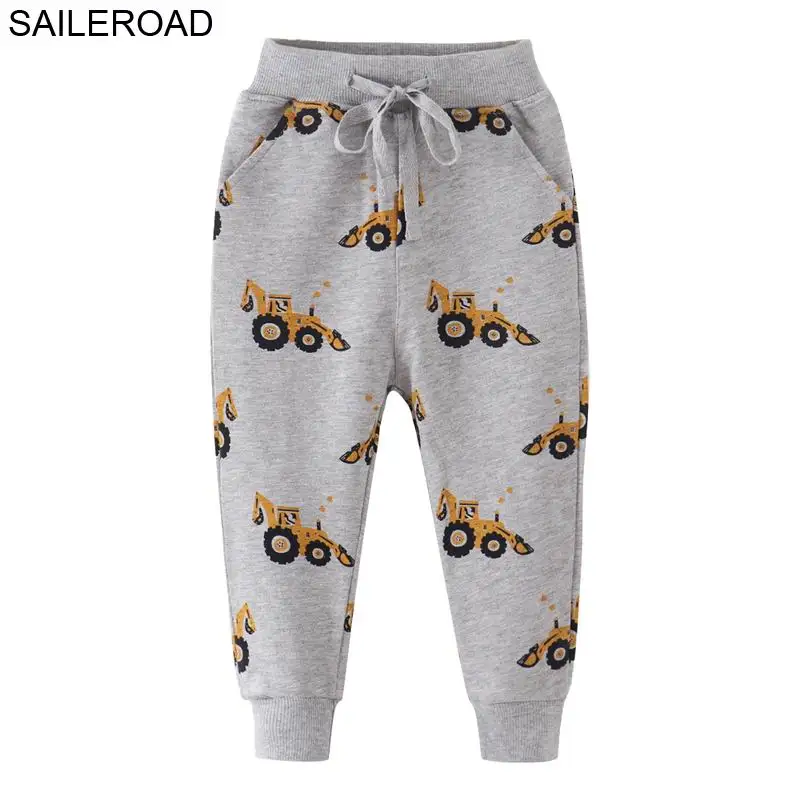 7094 same photo SAILEROAD 2-7Years Экскаватор Печати Спортивные Брюки для Мальчиков Осень Дети Дети Брюки Хлопок Детские Малыша Шаровары - Цвет: 7094 same photo