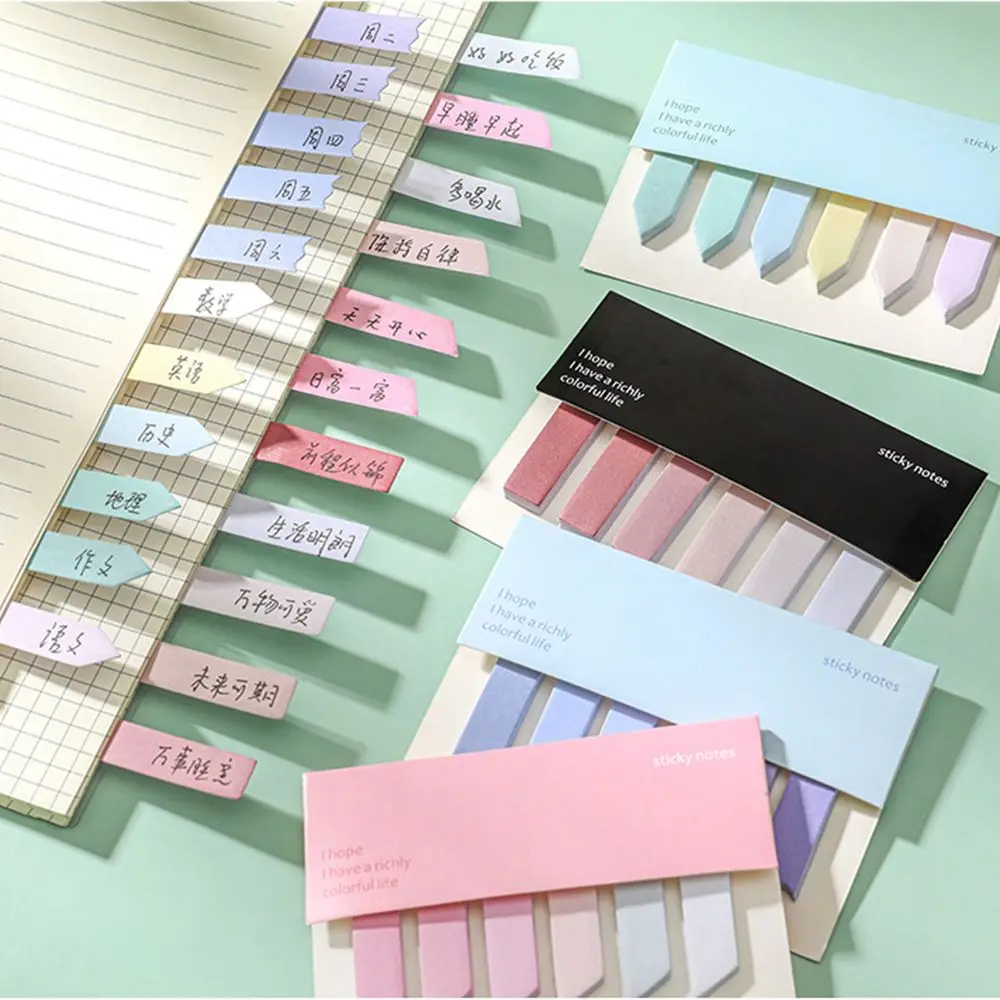 

120 Sheets Gradient Color Sticky Notes Creative Self Adhesive Memo Pad Simple N Times Sticker Paper Office School Supplies