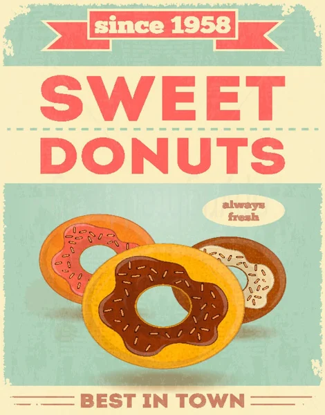 

SWEET DONUTS SINCE 1958 LARGE METAL TIN SIGN POSTER VINTAGE STYLE Coffee Bar Decoration Home Deco