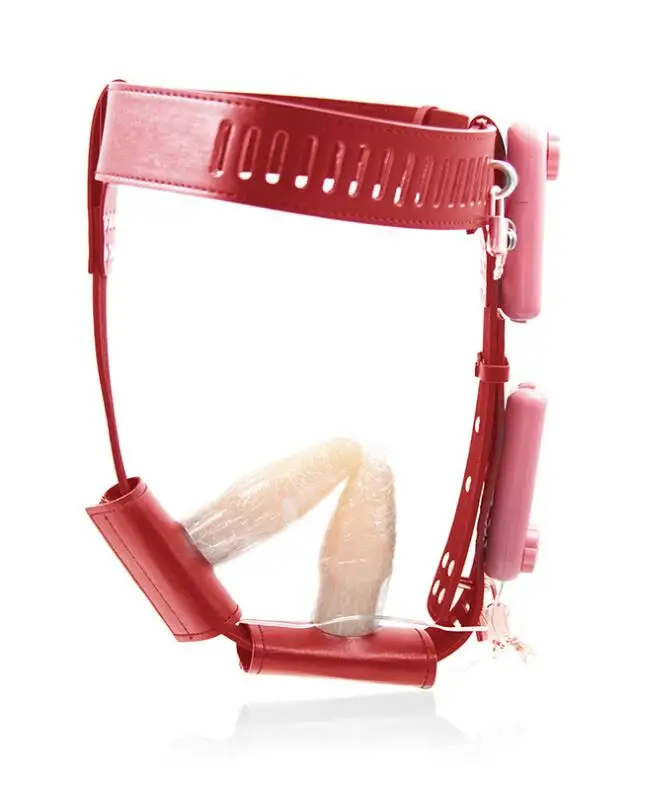 Женский съемный кожаное Целомудрие Пояс верности устройства дилдо Анальный