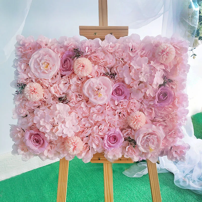 Silk Rose Flowers 3D Backdrop Wall Wedding Decoration Artificial Flower Wall Panel for Home Decor Backdrops Baby Shower images - 6