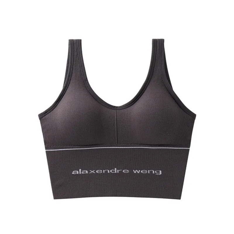 

Sports Bra Female High Elastic Vest Bottoming Gathered Bra Wild Strap Seamless Sports Vest Yoga Wrapped Chest Yoga underwear