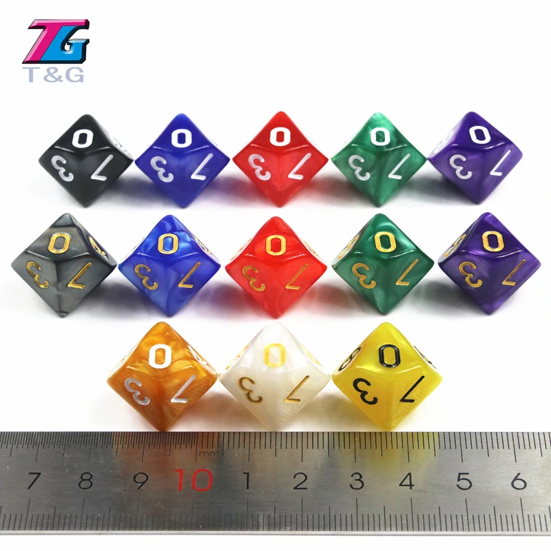 T &amp G D10(0-9) кости для DnD Rpg 10 двухсторонние гладкие поверхности игры многоцветные