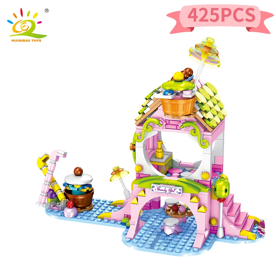 HUIQIBAO игрушки 425 шт десерт торт мечта дома Строительные блоки Совместимые друзья