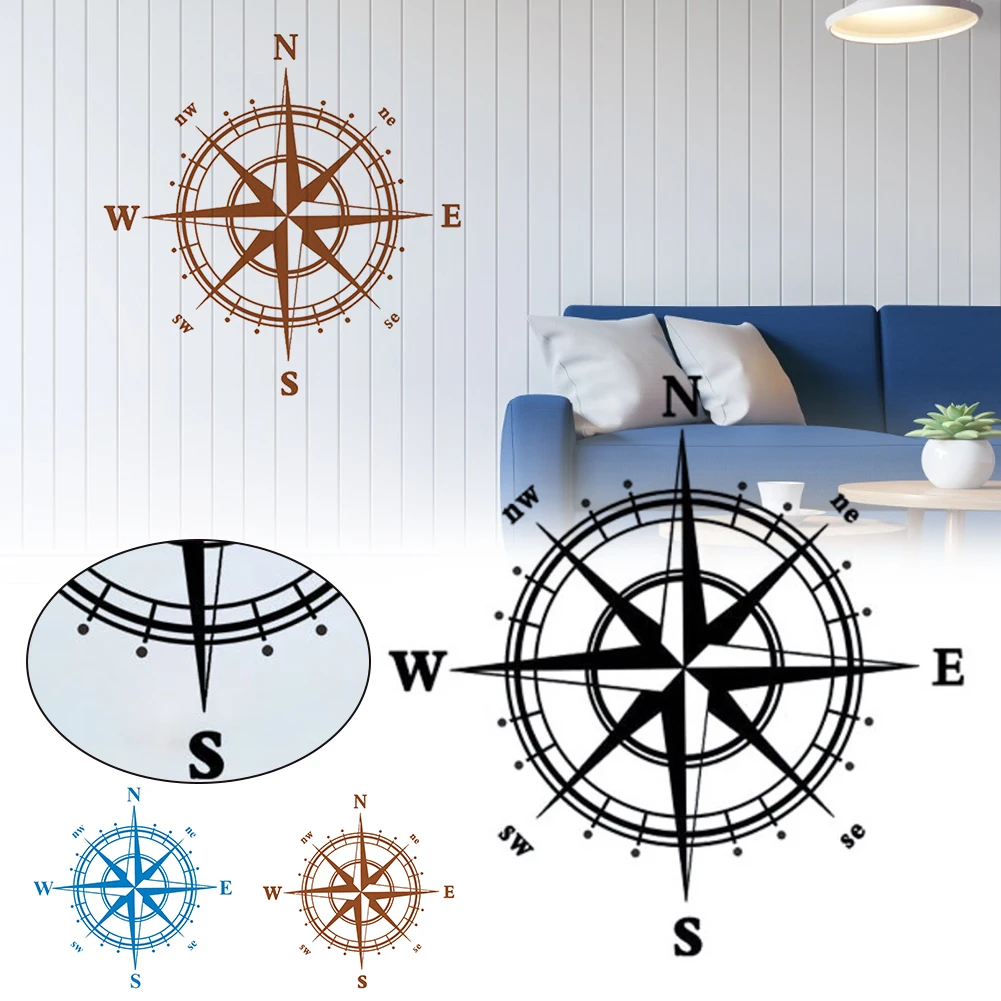 

1PCS Navigation Compass Wall Stickers Removable Wall Decals for Home Bedroom Living Room Office Wall Art Decoration for room