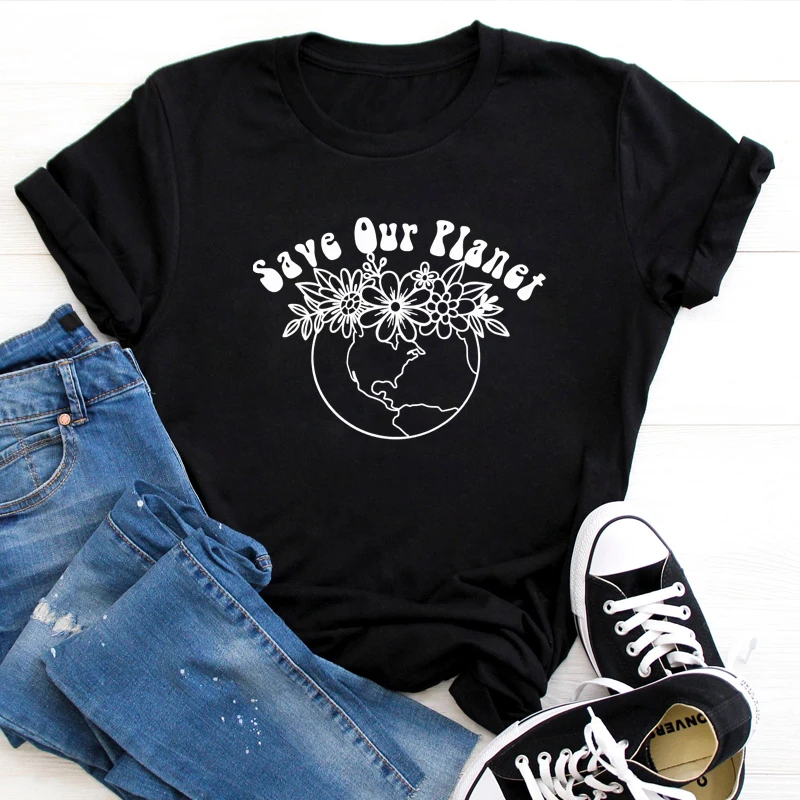 Женские футболки Save Our Planet зеленая футболка с надписью No Keep стильная уличная