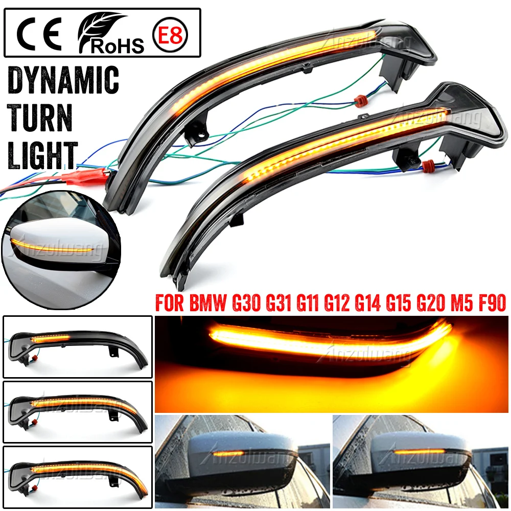 

2X LED Dynamic Turn Signal Side Mirror Sequential Light Lamp For BMW G38 G12 G20 G30 G31 G14 G15 G11 G12 M5 F90 5 6 7 8 3 Series