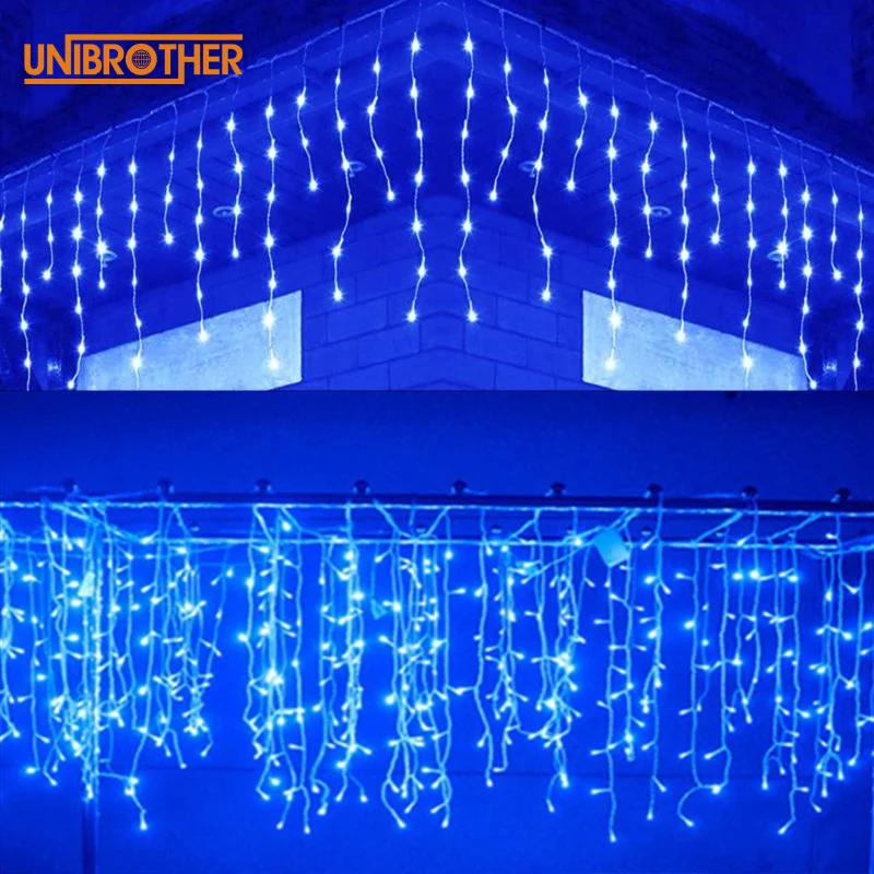 

Outdoor Christmas Lights Curtain Icicle String Light Droop 0.4-0.6m Garland Curtain Lamp Holiday Decoration Halloween Lights