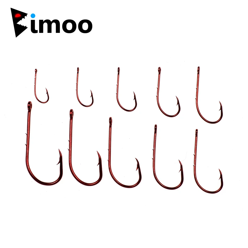 Bimoo 200 шт. рыболовный крючок из высокоуглеродистой стали с зазубринами размер #1 #2