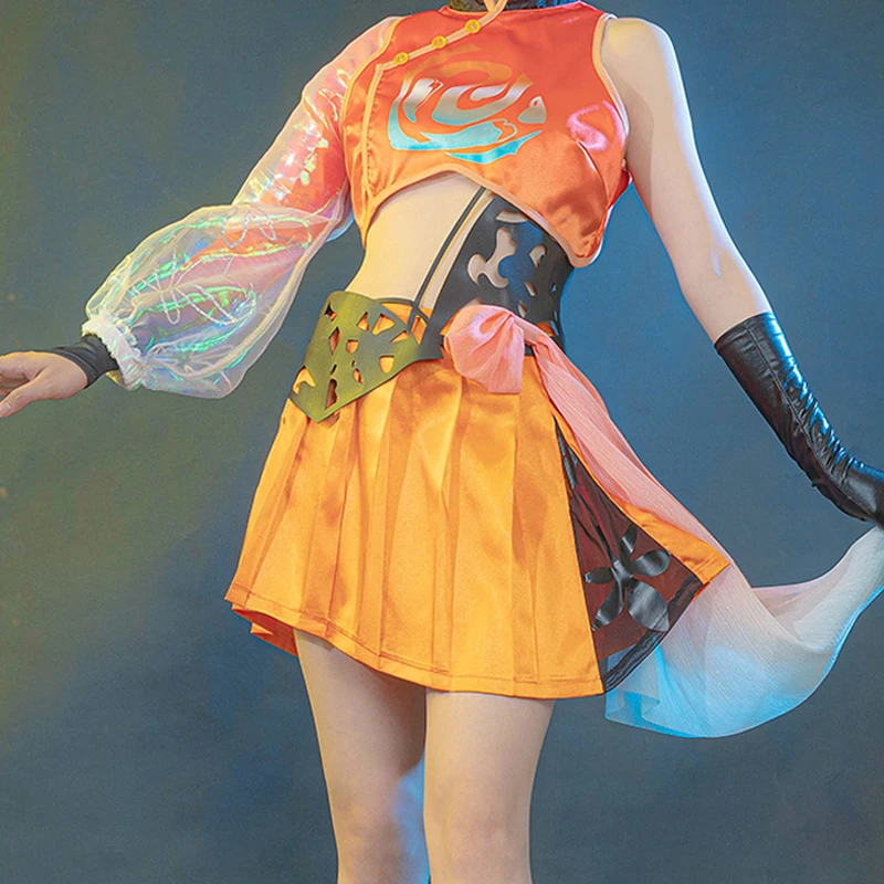 

Новый костюм! Игра король славы Cos GongSunli Чонсам юбка с открытой спиной Косплей китайский стиль девочка полный комплект G