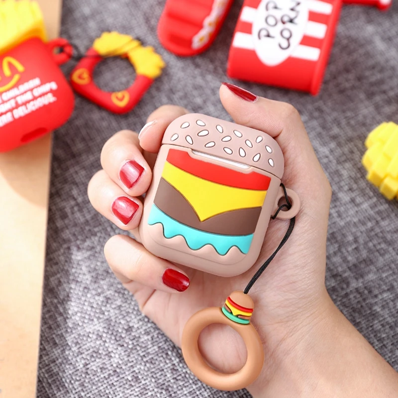 Милый чехол для наушников с рисунком еды AirPods Bluetooth беспроводной | Электроника