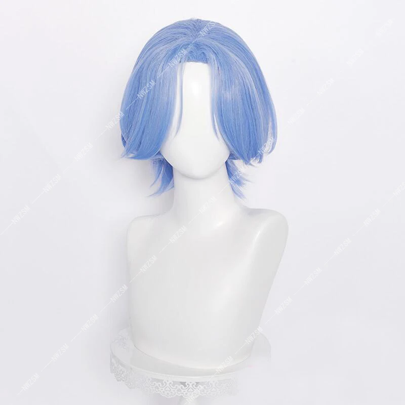 

Anime SK8 the Infinity SK Langa Cosplay Wig Gradient Blue Short Hair Halloween Men Headwear Costume Props with Free Hairnet