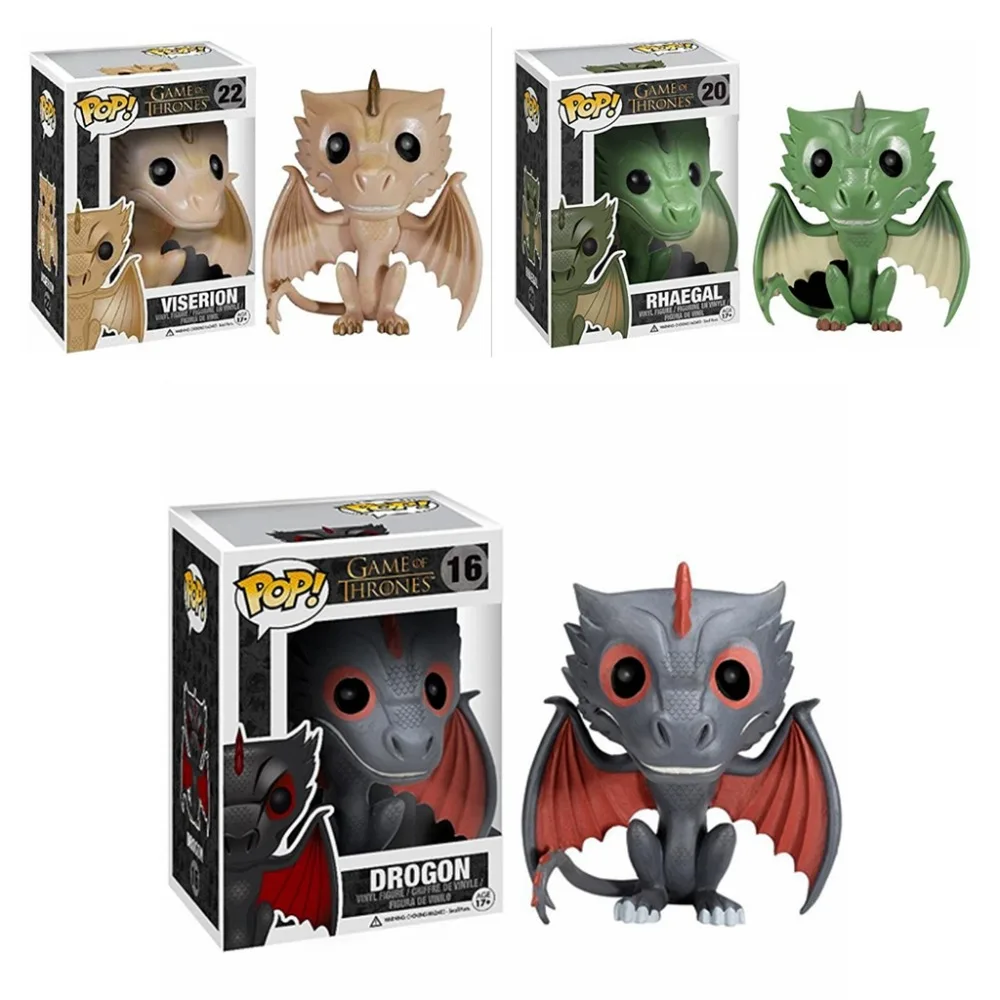 Funko POP песня Льда и Огня Игра престолов Drogon Rhaegal Viserion виниловые фигурки модель